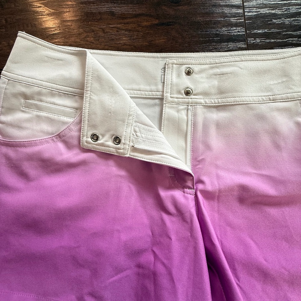 Slazenger Golf Shorts Womens Size 10 Ombre Purple White 5” Inseam - Picture 3 of 7